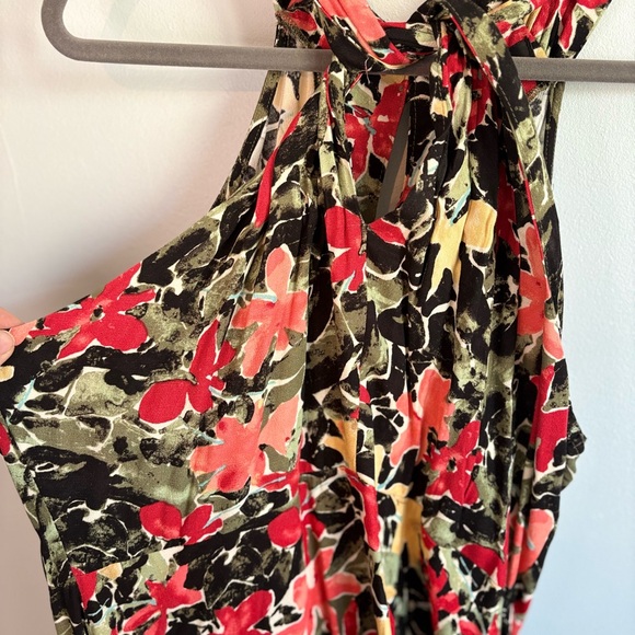 Massimo Red and Black Floral Print Maxi Dress - Picture 2 of 6